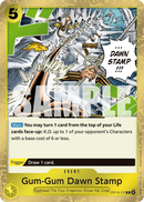 Gum-Gum Dawn Stamp OP13-117 - Event Giallo Rare - Near Mint - Carrying on his Will - Carta One Piece Card Game