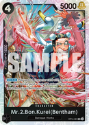 Mr.2.Bon.Kurei(Bentham) OP14-091 V1 - Character Nero Super Rare - Near Mint - The Azure Sea's Seven - Carta One Piece Card Game