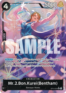 Mr.2.Bon.Kurei(Bentham) OP14-091 V2 - Character Nero Alternate Art - Near Mint - The Azure Sea's Seven - Carta One Piece Card Game