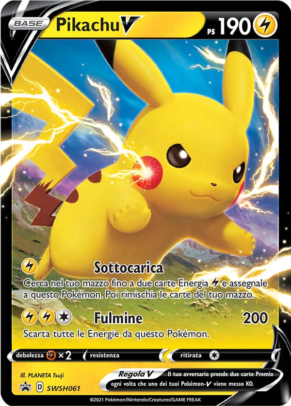 Pikachu V SWSH061 - ITA - Near Mint - Promo Spada e Scudo - Carta Pokemon