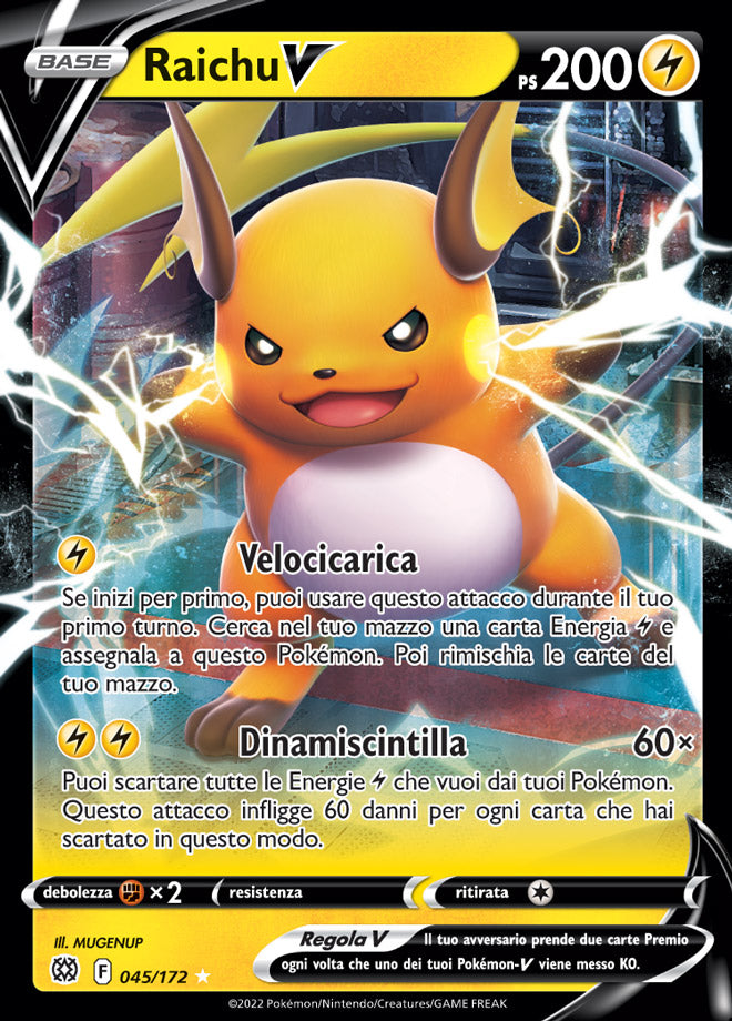 Raichu-V 045/172 - ITA - Mint - Spada e Scudo - Astri Lucenti - Carta Pokemon