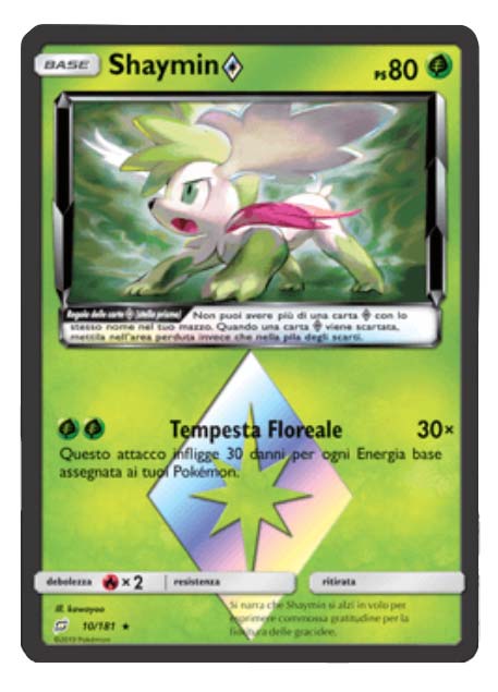 Shaymin Stella Prisma 10/181 - ITA - Mint - Sole e Luna - Stella Prisma - Carta Pokemon
