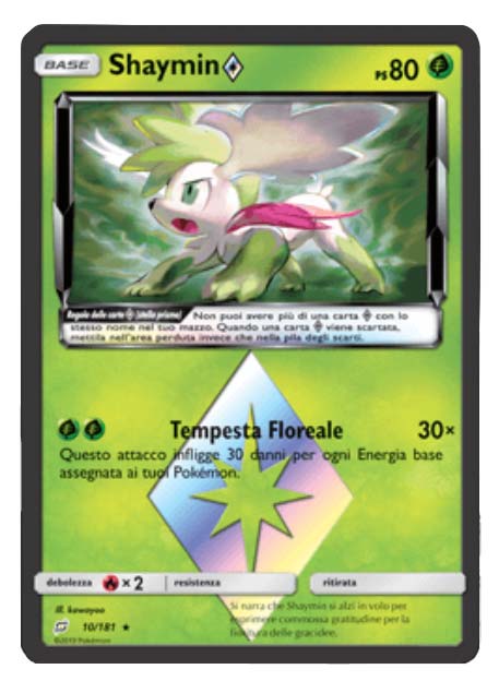 Shaymin Stella Prisma 10/181 - ITA - Mint - Sole e Luna - Gioco di Squadra - Carta Pokemon