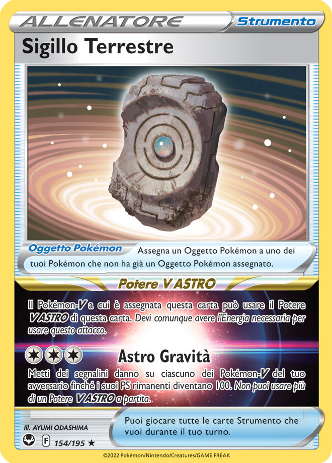 Sigillo Terrestre 154/195 Holo - ITA - Mint - Spada e Scudo - Tempesta Argentata - Carta Pokemon