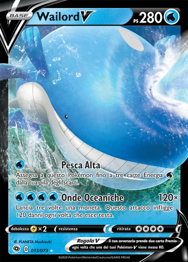 Wailord V 013/073 - ITA - Near Mint - Spada e Scudo - Futuri Campioni - Carta Pokemon