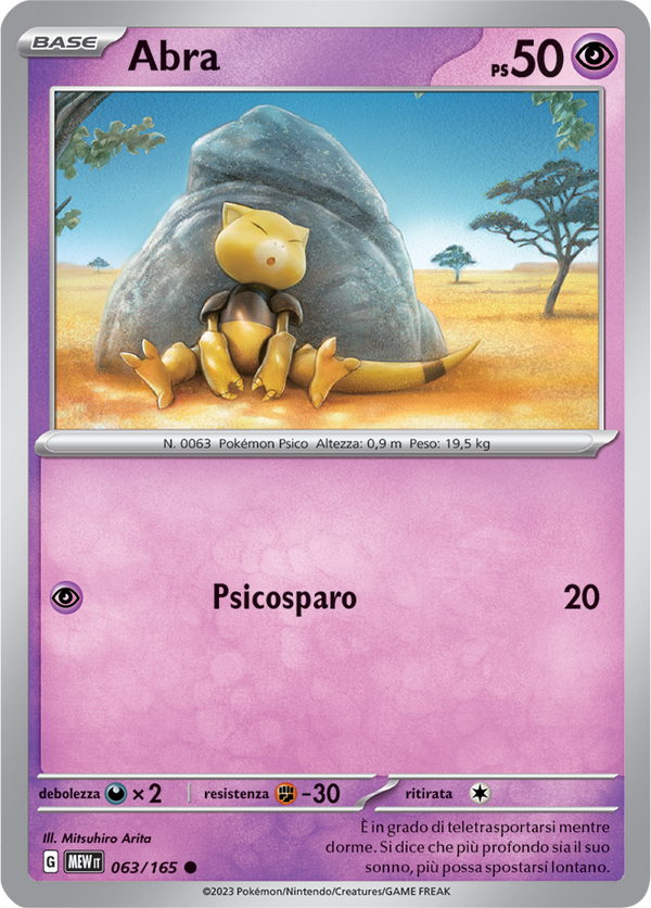 Abra 063/165 Holo Promo Collezione Alakazam EX 151 - ITA - Near Mint - Scarlatto e Violetto - 151 - Carta Pokemon