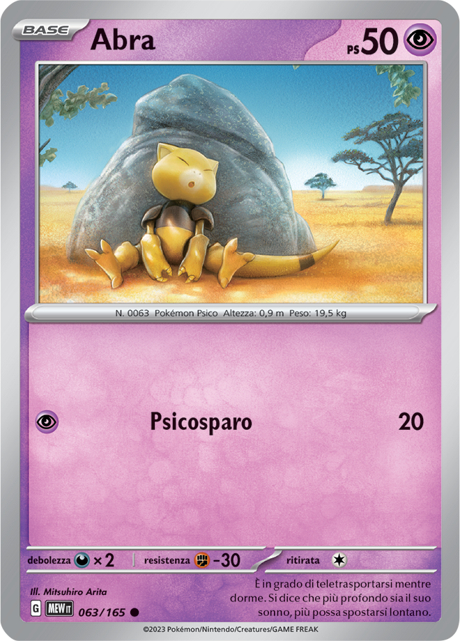 Abra 063/165 Holo Promo Collezione Alakazam EX 151 - ITA - Near Mint - Scarlatto e Violetto - 151 - Carta Pokemon