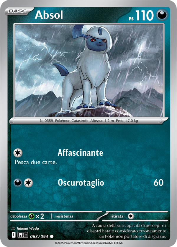 Absol PFL 063/094 Reverse Holo - ITA - Near Mint - Megaevoluzione - Fiamme Spettrali - Carta Pokemon