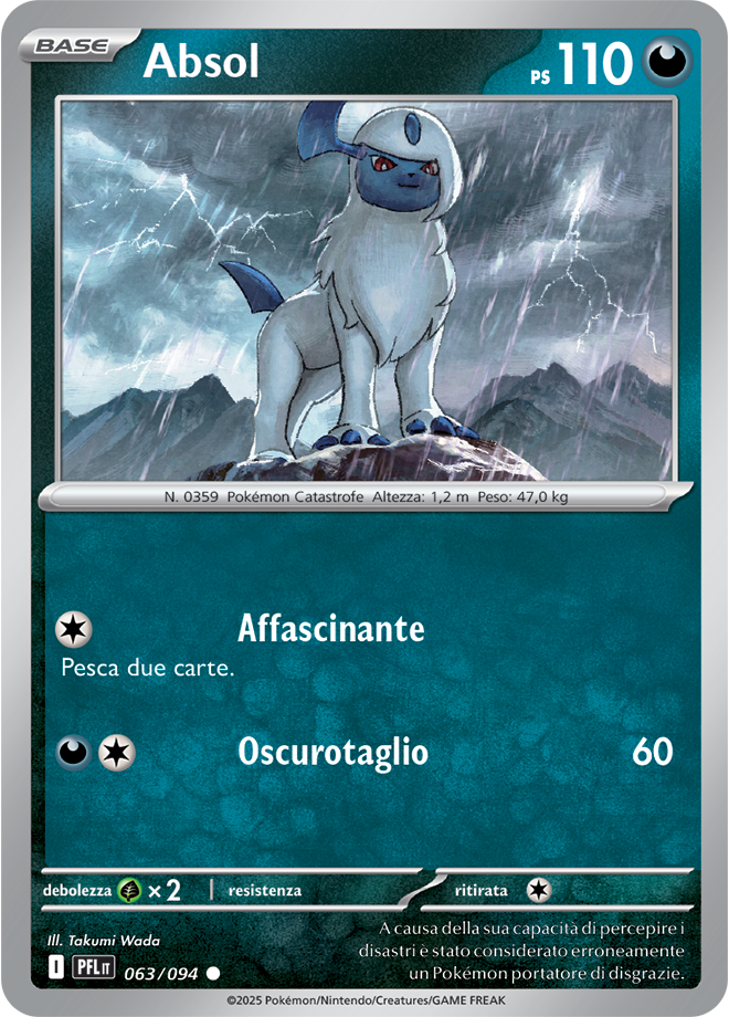 Absol PFL 063/094 Reverse Holo - ITA - Near Mint - Megaevoluzione - Fiamme Spettrali - Carta Pokemon