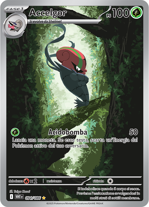 Accelgor WHT 094/086 - ITA - Near Mint - Scarlatto e Violetto - Fuoco Bianco - Carta Pokemon