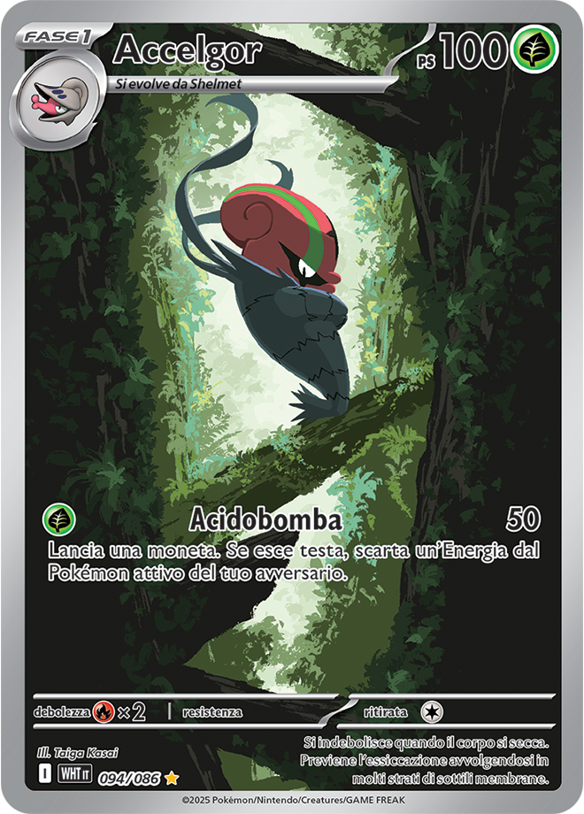 Accelgor WHT 094/086 - ITA - Near Mint - Scarlatto e Violetto - Fuoco Bianco - Carta Pokemon
