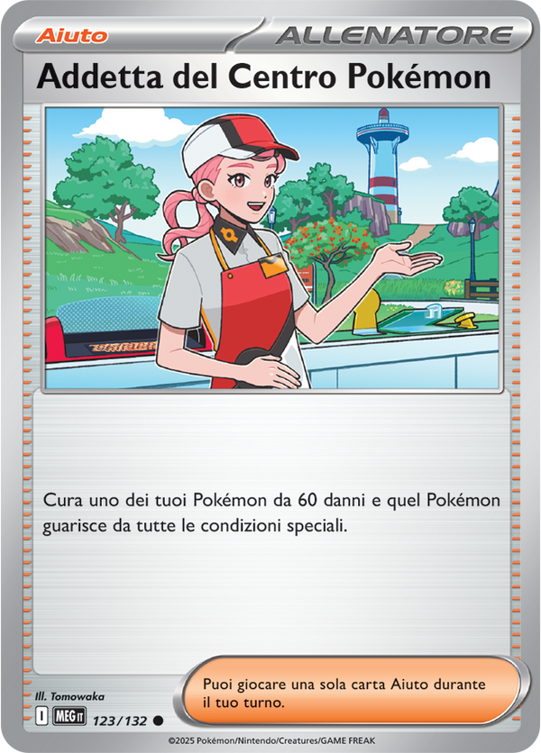 Addetta del Centro Pokémon MEG 123/132 Reverse Holo - ITA - Near Mint - Megaevoluzione - Carta Pokemon