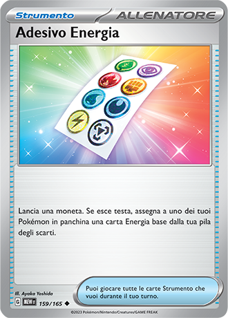 Adesivo Energia 159/165 Reverse Holo - ITA - Mint - Scarlatto e Violetto - 151 - Carta Pokemon