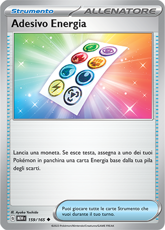 Adesivo Energia 159/165 Reverse Holo - ITA - Near Mint - Scarlatto e Violetto - 151 - Carta Pokemon