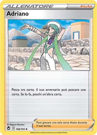 Adriano 166/195 Reverse Holo - ITA - Near Mint - Spada e Scudo - Tempesta Argentata - Carta Pokemon