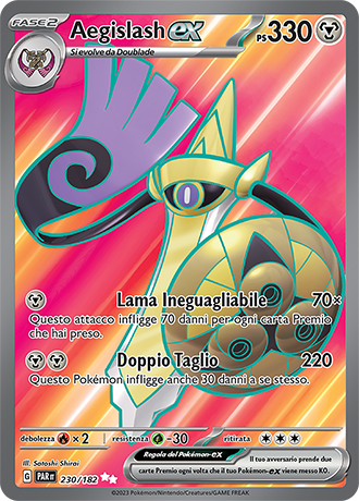 Aegislash-ex 230/182 Full Art - ITA - Near Mint - Scarlatto e Violetto - Paradosso Temporale - Carta Pokemon