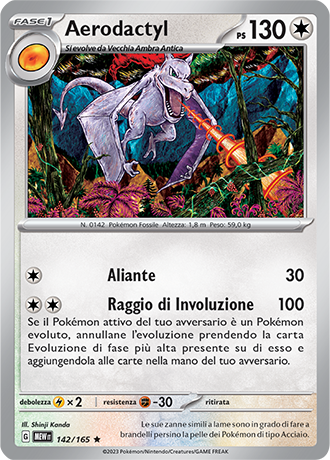 Aerodactyl 142/165 Holo - ITA - Mint - Scarlatto e Violetto - 151 - Carta Pokemon