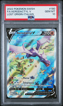 Aerodactyl-V 180/196 Alternative Art - ITA - Mint - Gradata PSA 10 - Spada e Scudo - Origine Perduta - Carta Pokemon