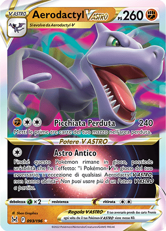 Aerodactyl-V ASTRO 093/196 - ITA - Near Mint - Spada e Scudo - Origine Perduta - Carta Pokemon
