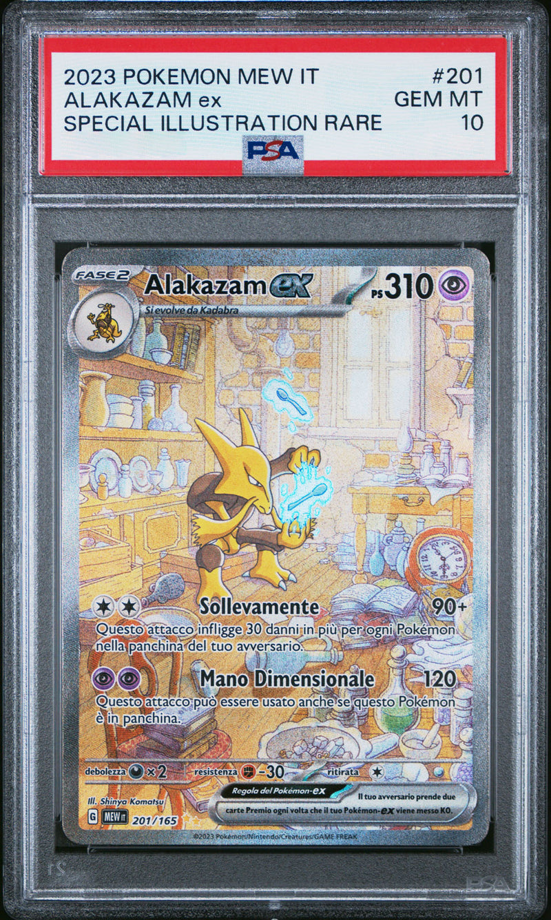 Alakazam EX 201/165 Alternative Art - ITA - Mint - Gradata PSA 10 - Scarlatto e Violetto - 151 - Carta Pokemon