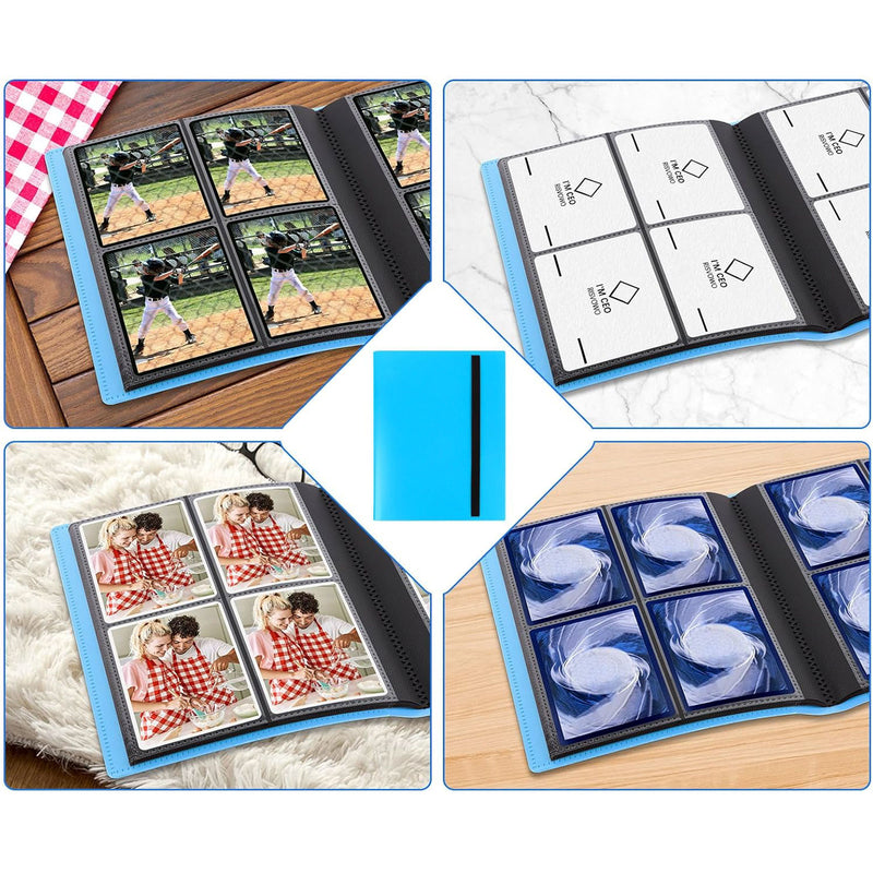 Album Raccoglitore 4 tasche 160 carte Side Load - AZZURRO