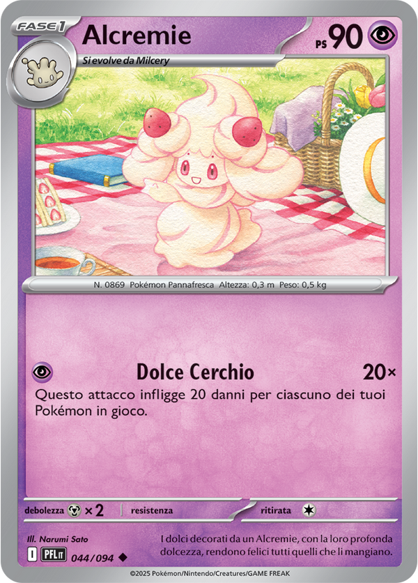 Alcremie PFL 044/094 Reverse Holo - ITA - Near Mint - Megaevoluzione - Fiamme Spettrali - Carta Pokemon