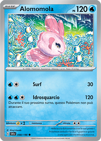 Alomomola 048/198 Reverse Holo - ITA - Near Mint - Scarlatto e Violetto - Carta Pokemon