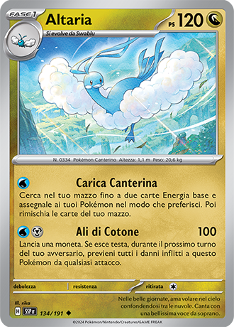 Altaria 134/191 Reverse Holo - ITA - Near Mint - Scarlatto e Violetto - Scintille Folgoranti - Carta Pokemon