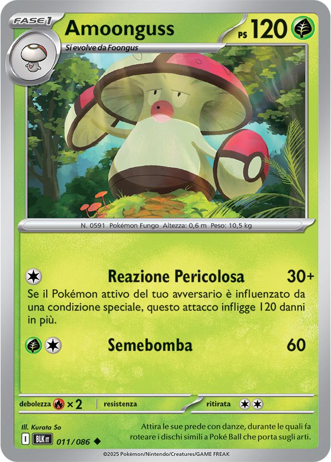038Amoonguss BLK 011/086 - ITA - Near Mint - Scarlatto e Violetto - Luce Nera - Carta Pokemon