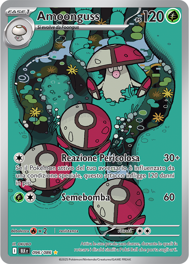 328Amoonguss BLK 096/086 - ITA - Near Mint - Scarlatto e Violetto - Luce Nera - Carta Pokemon