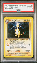 Ampharos NG 001/111 Rara Holo - ENG - Near Mint/Mint - Gradata PSA 8 - Neo Genesys - Carta Pokemon