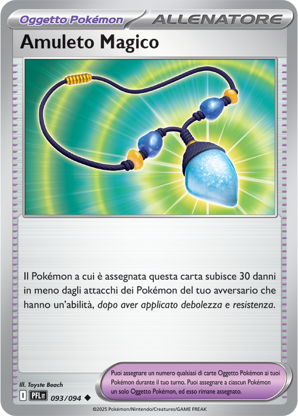 Amuleto Magico PFL 093/094 Reverse Holo - ITA - Near Mint - Megaevoluzione - Fiamme Spettrali - Carta Pokemon