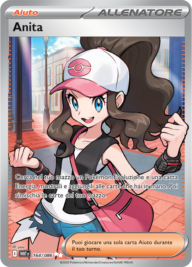 Anita WHT 164/086 Full Art - ITA - Near Mint - Scarlatto e Violetto - Fuoco Bianco - Carta Pokemon