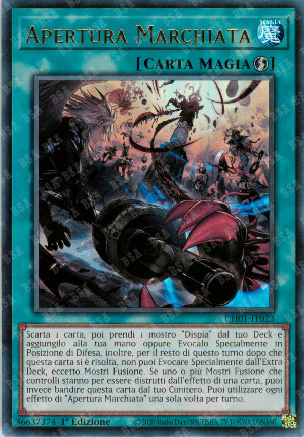 Apertura Marchiata CH01-IT023 Ultra Rare - 1a Edizione - ITA - Near Mint - I Deck delle Cronache: il Caduto & la Virtuosa - Carta Yu-Gi-Oh!