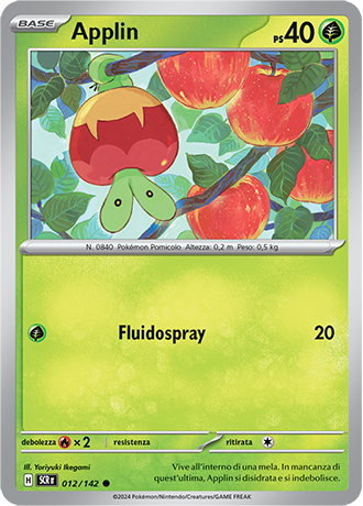Applin 012/142 Reverse Holo - ITA - Near Mint - Scarlatto e Violetto - Corona Astrale - Carta Pokemon