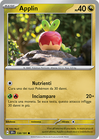 Applin 138/191 Reverse Holo - ITA - Near Mint - Scarlatto e Violetto - Scintille Folgoranti - Carta Pokemon