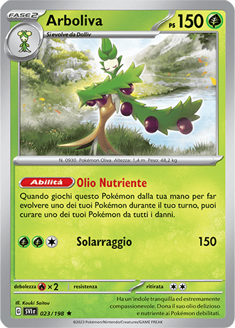 Arboliva 023/198 Reverse Holo - ITA - Near Mint - Scarlatto e Violetto - Carta Pokemon