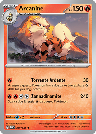 Arcanine 059/165 - ITA - Mint - Scarlatto e Violetto - 151 - Carta Pokemon