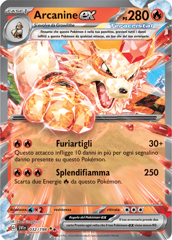 Arcanine-ex 032/198 - ITA - Near Mint - Scarlatto e Violetto - Carta Pokemon