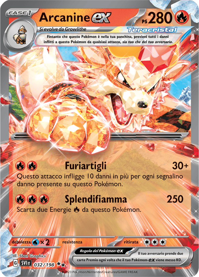 Arcanine-ex 032/198 - ITA - Mint - Scarlatto e Violetto - Carta Pokemon