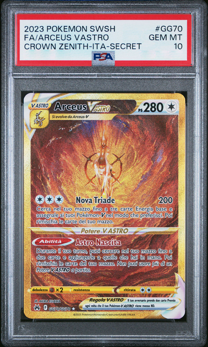 Arceus V Astro Gold GG70/GG70 Galleria di Galar Oro - ITA - Mint - Gradata PSA 10 - Spada e Scudo - Zenit Regale - Carta Pokemon