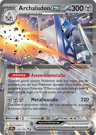Archaludon-ex 130/191 - ITA - Near Mint - Scarlatto e Violetto - Scintille Folgoranti - Carta Pokemon