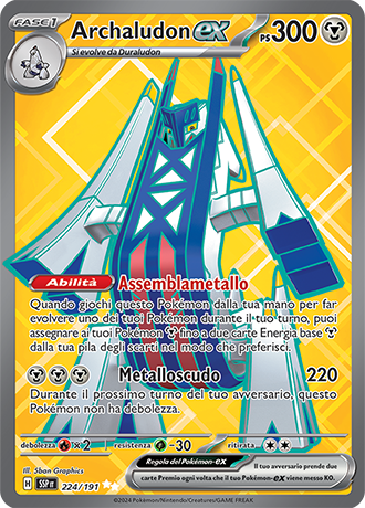 Archaludon-ex 224/191 - ITA - Near Mint - Scarlatto e Violetto - Scintille Folgoranti - Carta Pokemon