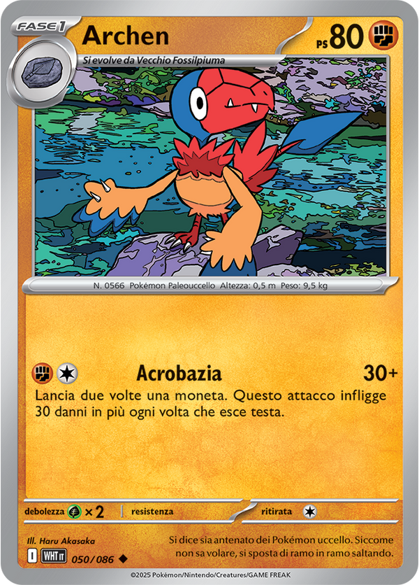 Archen WHT 050/086 - ITA - Near Mint - Scarlatto e Violetto - Fuoco Bianco - Carta Pokemon
