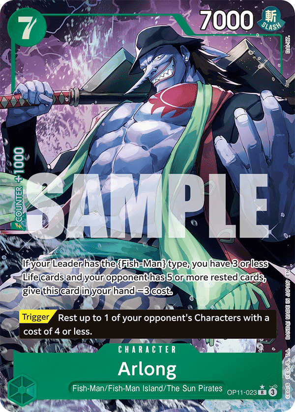 Arlong OP11-023 V2 - Character Verde Alternate Art - Near Mint - A Fist of Divine Speed - Carta One Piece Card Game