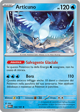 Articuno 144/165 Holo - ITA - Mint - Scarlatto e Violetto - 151 - Carta Pokemon