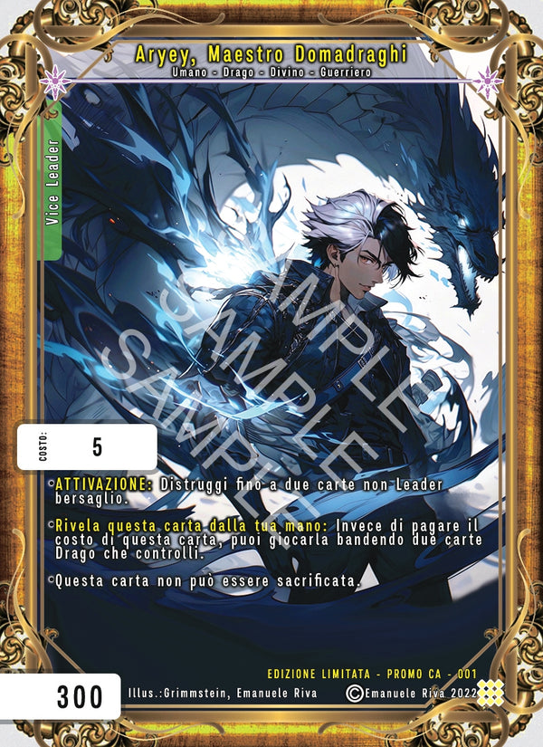 Aryey, Maestro Domadraghi P - CA - 1 Edizione Limitata Cloud Foil Full Art - 1a Edizione - ITA - Near Mint - Promo Cavalieri di Adam - Carta Creatures of Exo