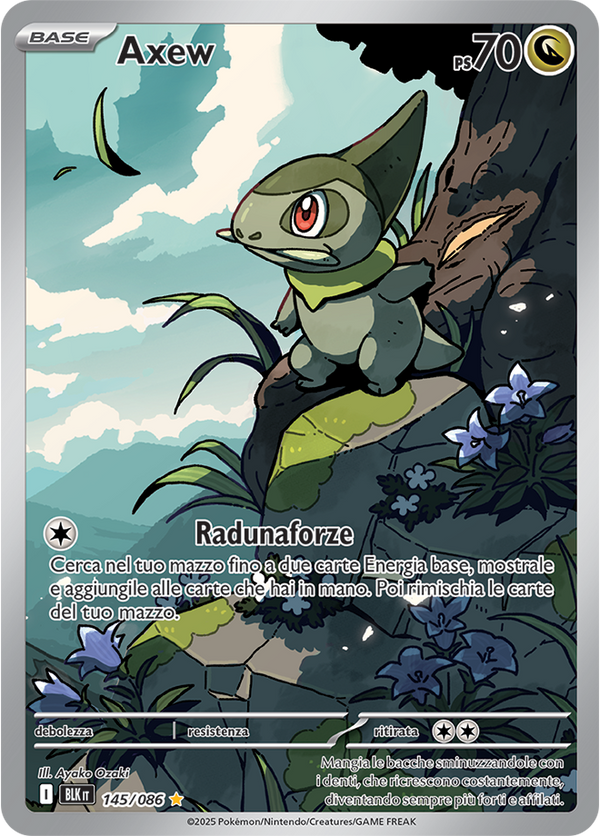 377Axew BLK 145/086 - ITA - Near Mint - Scarlatto e Violetto - Luce Nera - Carta Pokemon