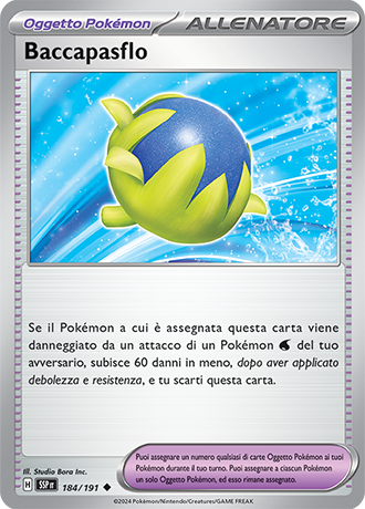 Baccapasflo 184/191 Reverse Holo - ITA - Near Mint - Scarlatto e Violetto - Scintille Folgoranti - Carta Pokemon