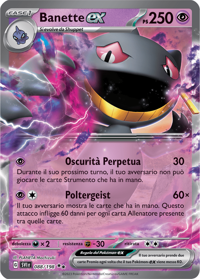 Banette-ex 088/198 - ITA - Mint - Scarlatto e Violetto - Carta Pokemon